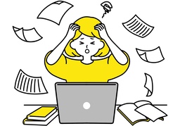 be tied upのイラスト